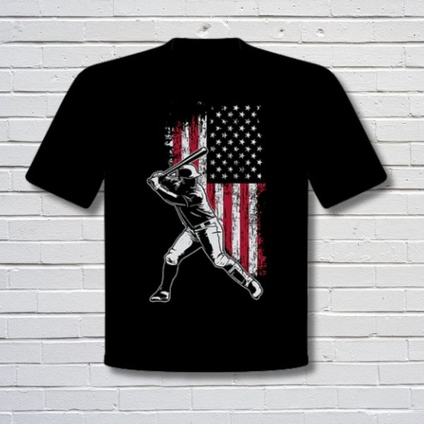USA Flag Baseball Tee