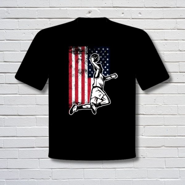 USA Flag Basketball Tee