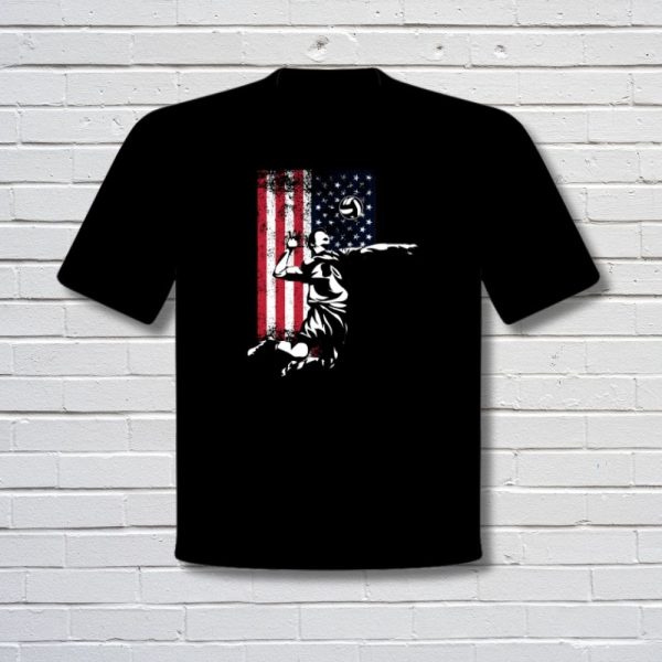 USA Flag Volleyball Tee